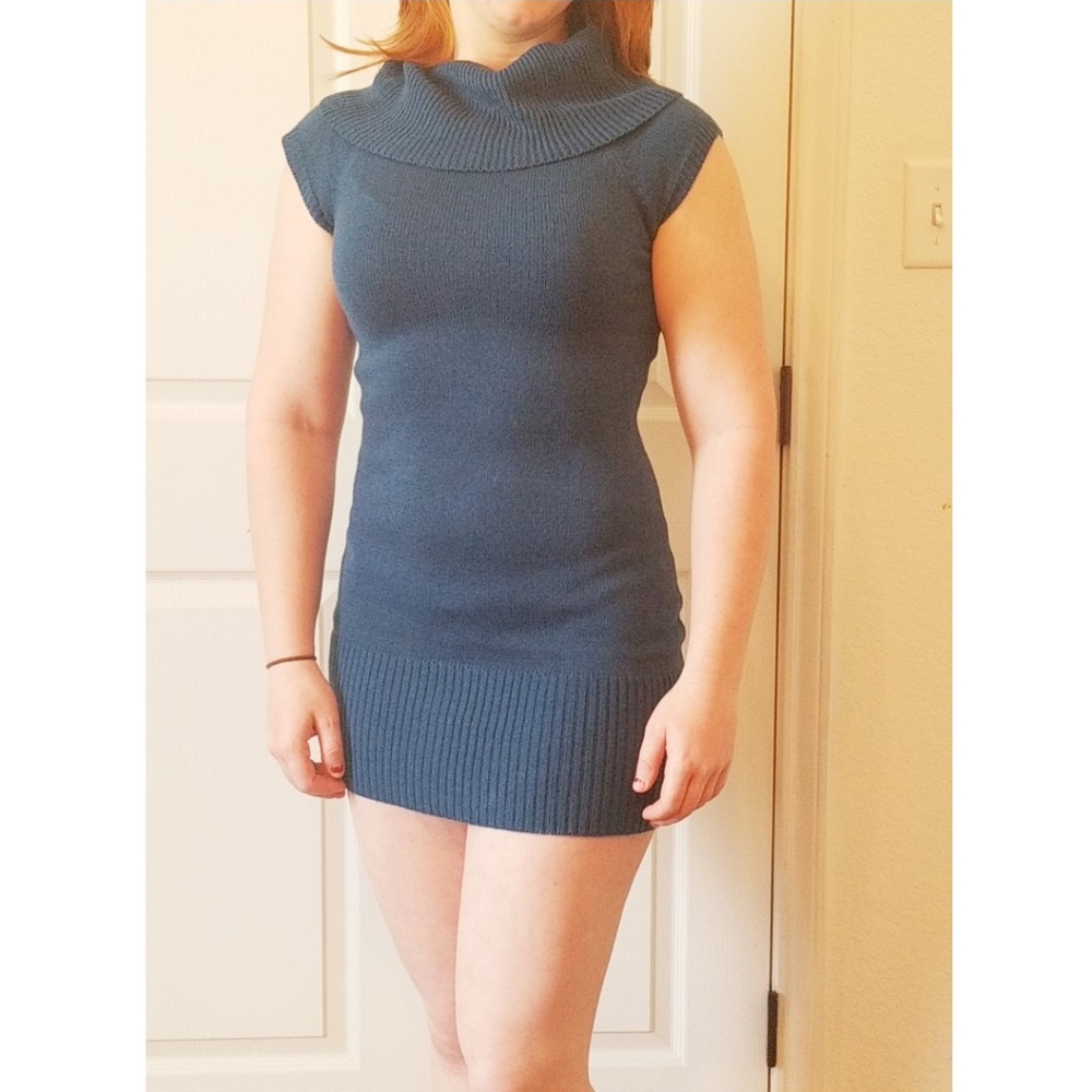 Blue knitted dress